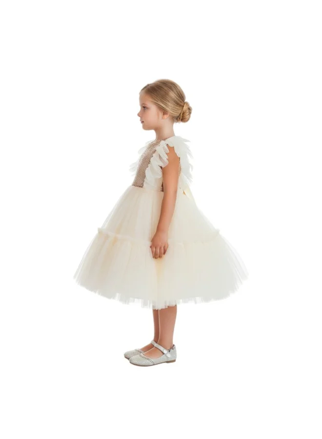 دىدانيالا فستان حفلات أليس فراشة باللون البيج